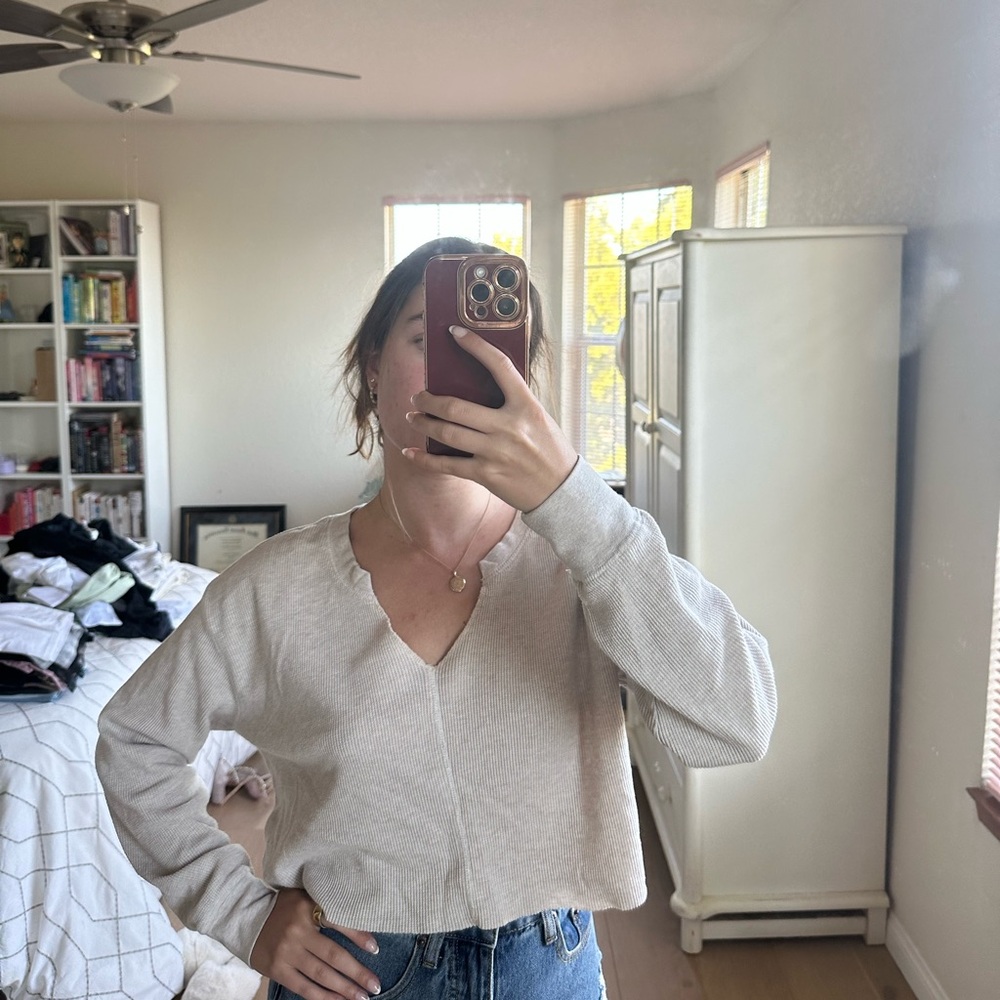 BP Cream Waffle Knit Longsleeve